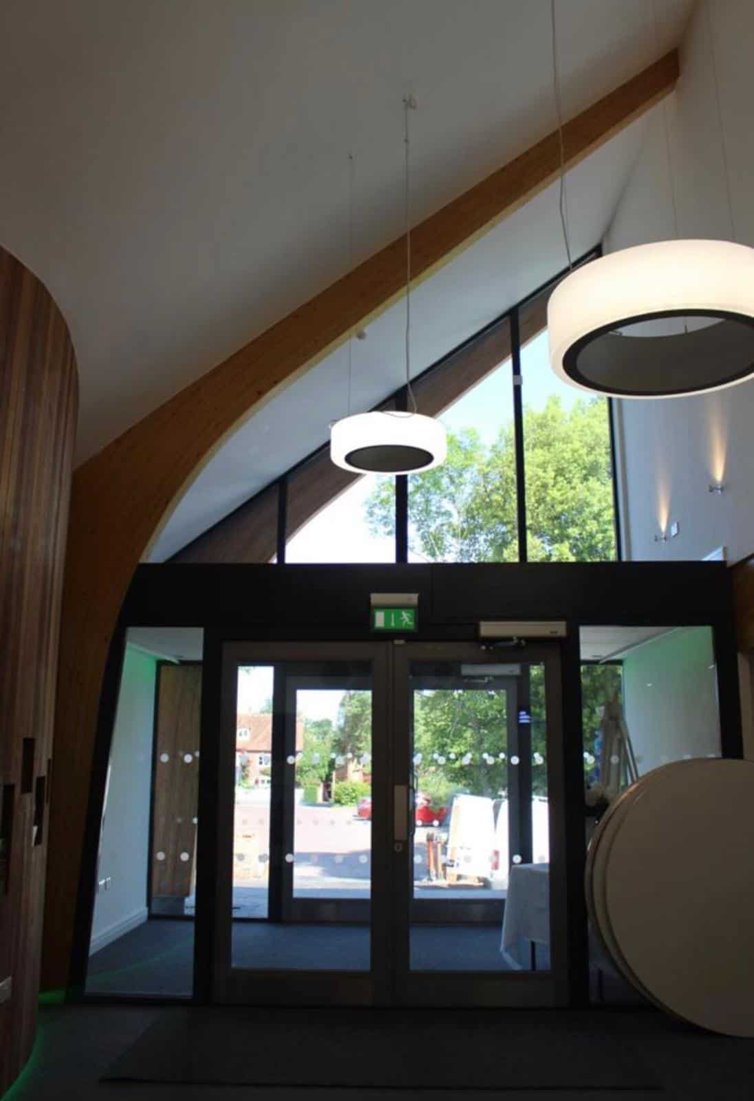 Entrance of the Herne Community Centre showing the main doors
