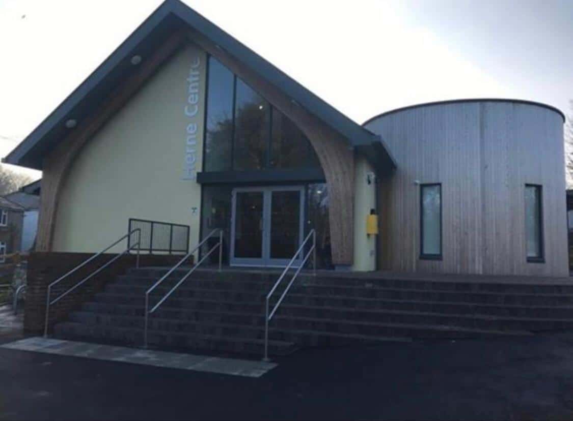 Front of the Herne Community Centre on a fair day